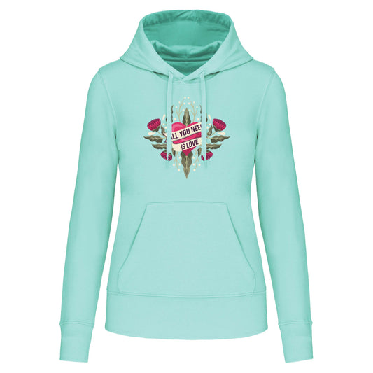S1105 SUDADERA CAPUCHA ALL YOU NEED IS LOVE