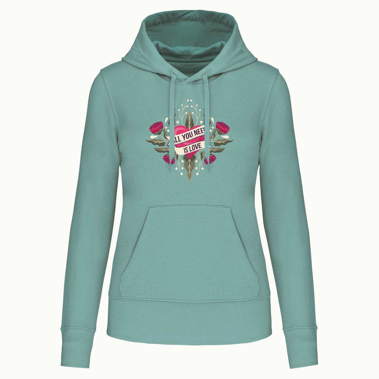 S1105 SUDADERA CAPUCHA ALL YOU NEED IS LOVE