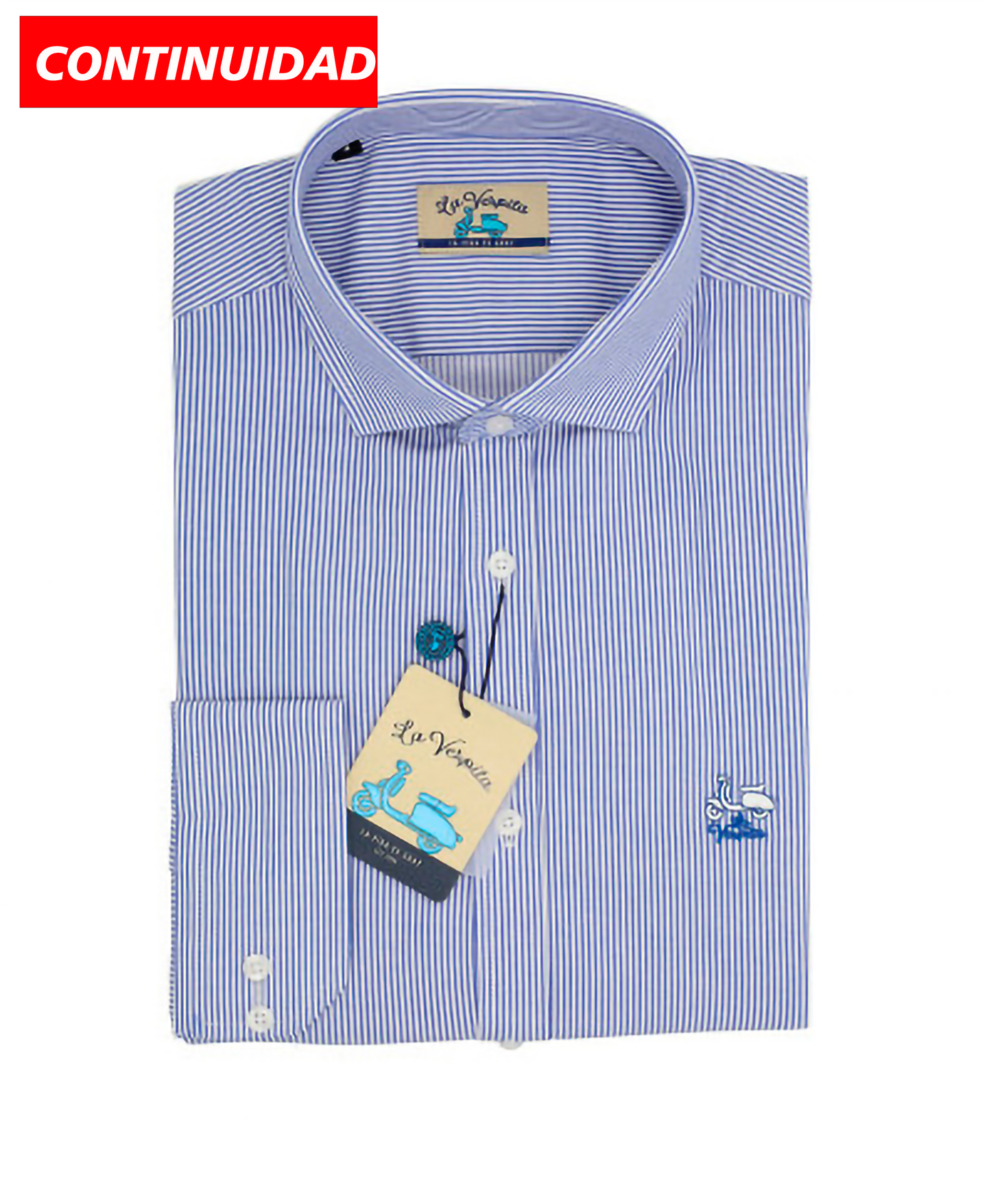 CAMISA 5/5991 LA VESPITA CUELLO 370 con ELASTANO COLOR UNICO - DF CREACION
