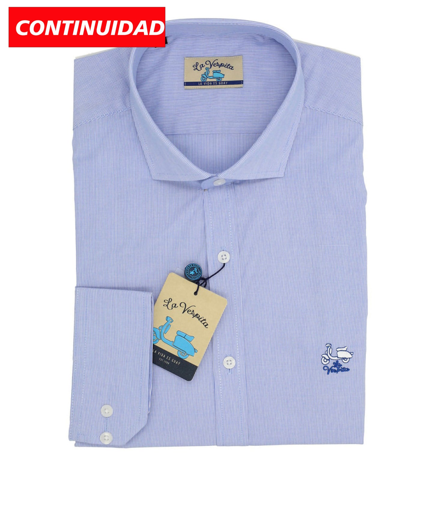 CAMISA 5/5988 LA VESPITA CUELLO 370 con ELASTANO COLOR UNICO - DF CREACION