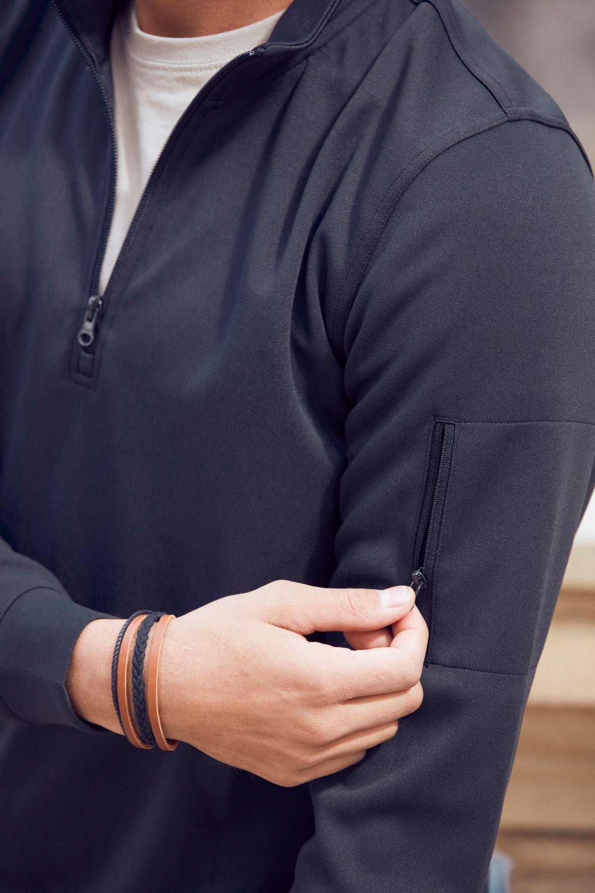021013 SUDADERA HALF ZIP UNISEX ALTO RENDIMIENTO - DF CREACION