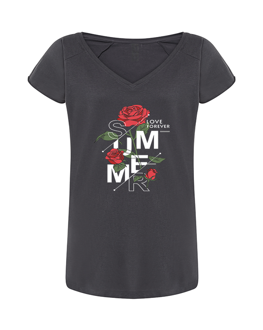 4005S Camiseta Mujer Cuello Pico  Verano 2025 - DF CREACION