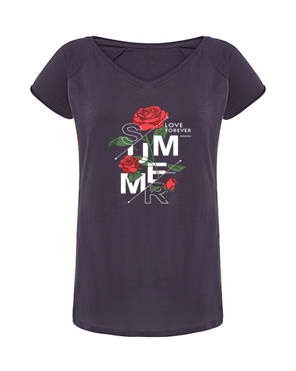4005S Camiseta Mujer Cuello Pico  Verano 2025 - DF CREACION