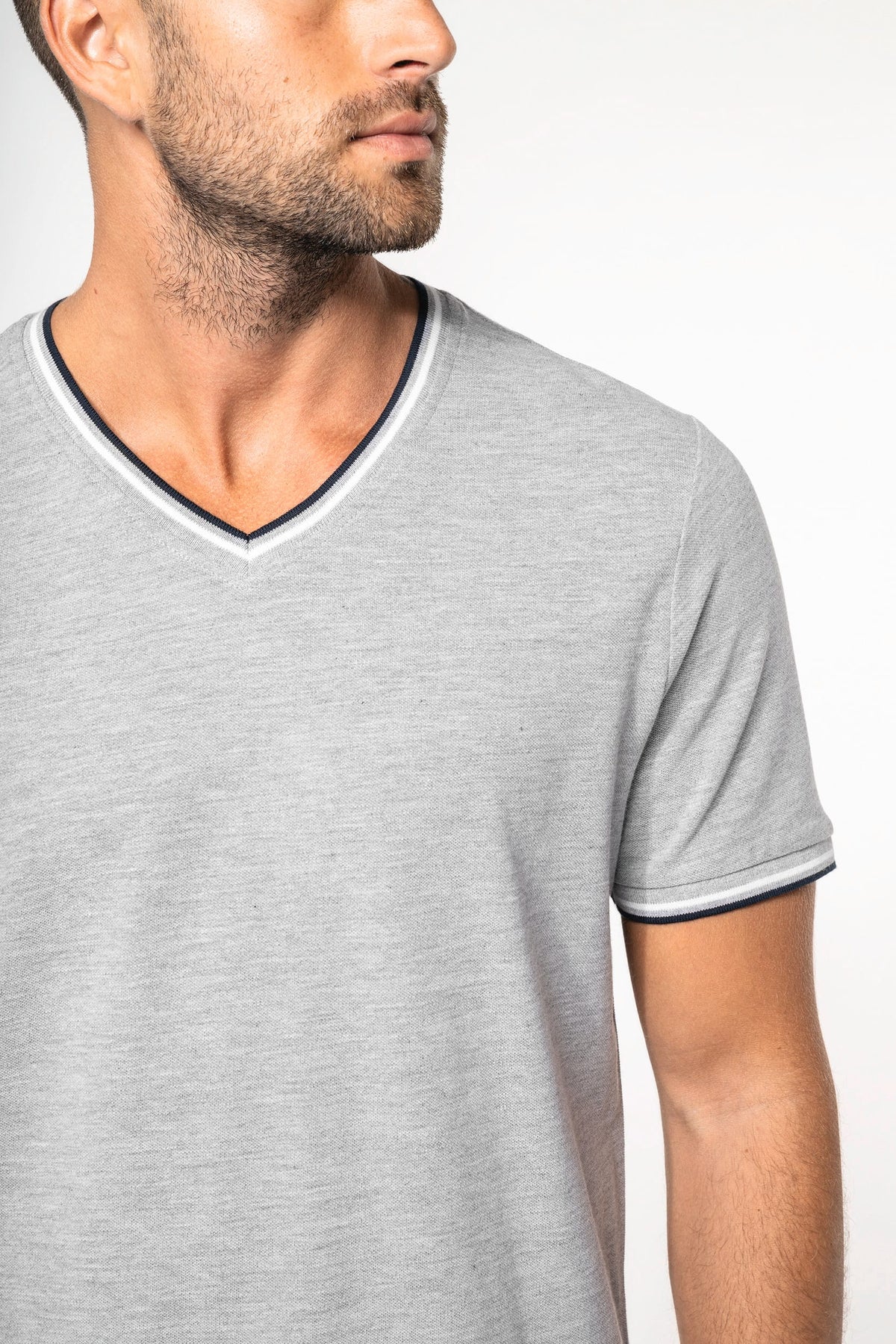 K374 CAMISETA PICO ESTILO PIQUE BICOLOR Y CONFORT PREMIUM - DF CREACION