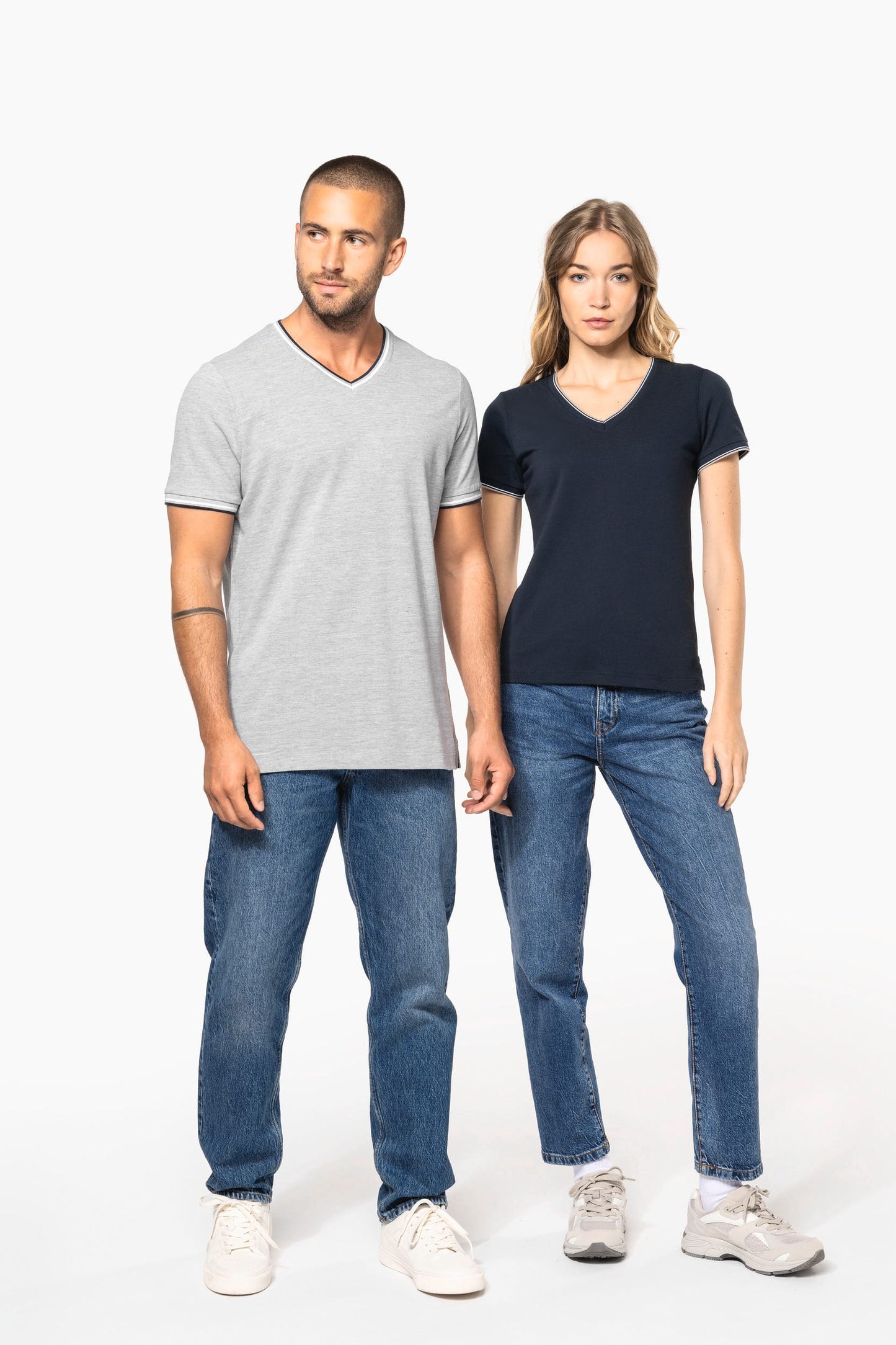 K374 CAMISETA PICO ESTILO PIQUE BICOLOR Y CONFORT PREMIUM