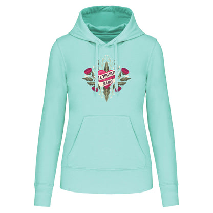 S1105 SUDADERA CAPUCHA ALL YOU NEED IS LOVE