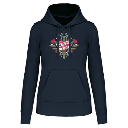 S1105 SUDADERA CAPUCHA ALL YOU NEED IS LOVE