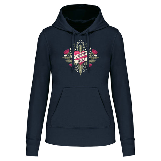 S1105 SUDADERA CAPUCHA ALL YOU NEED IS LOVE