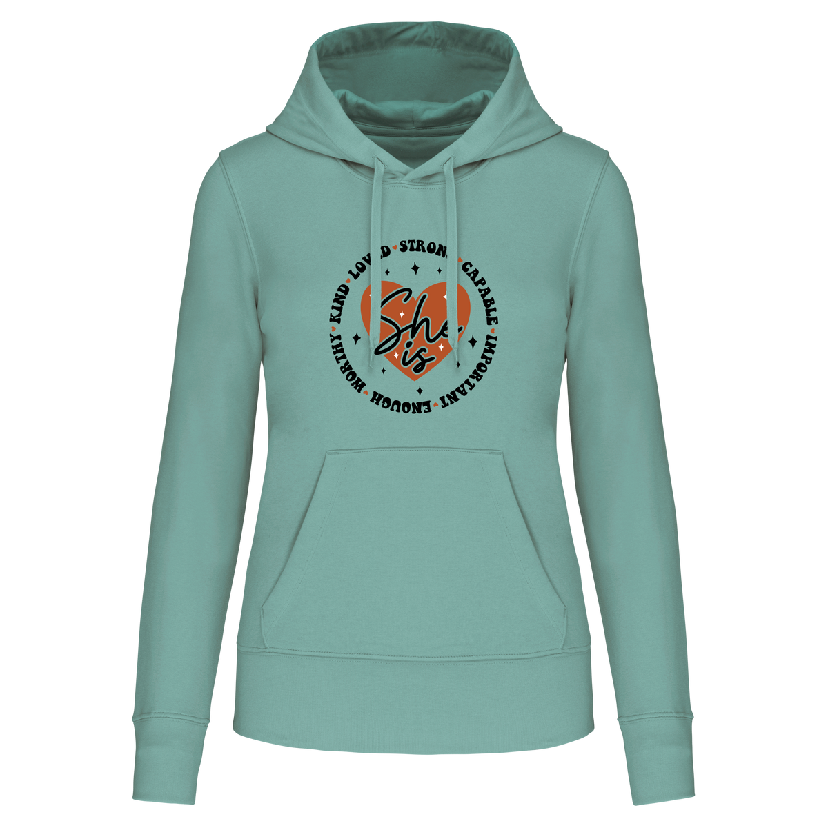 S1108 SUDADERA CAPUCHA SHE IS - DF CREACION