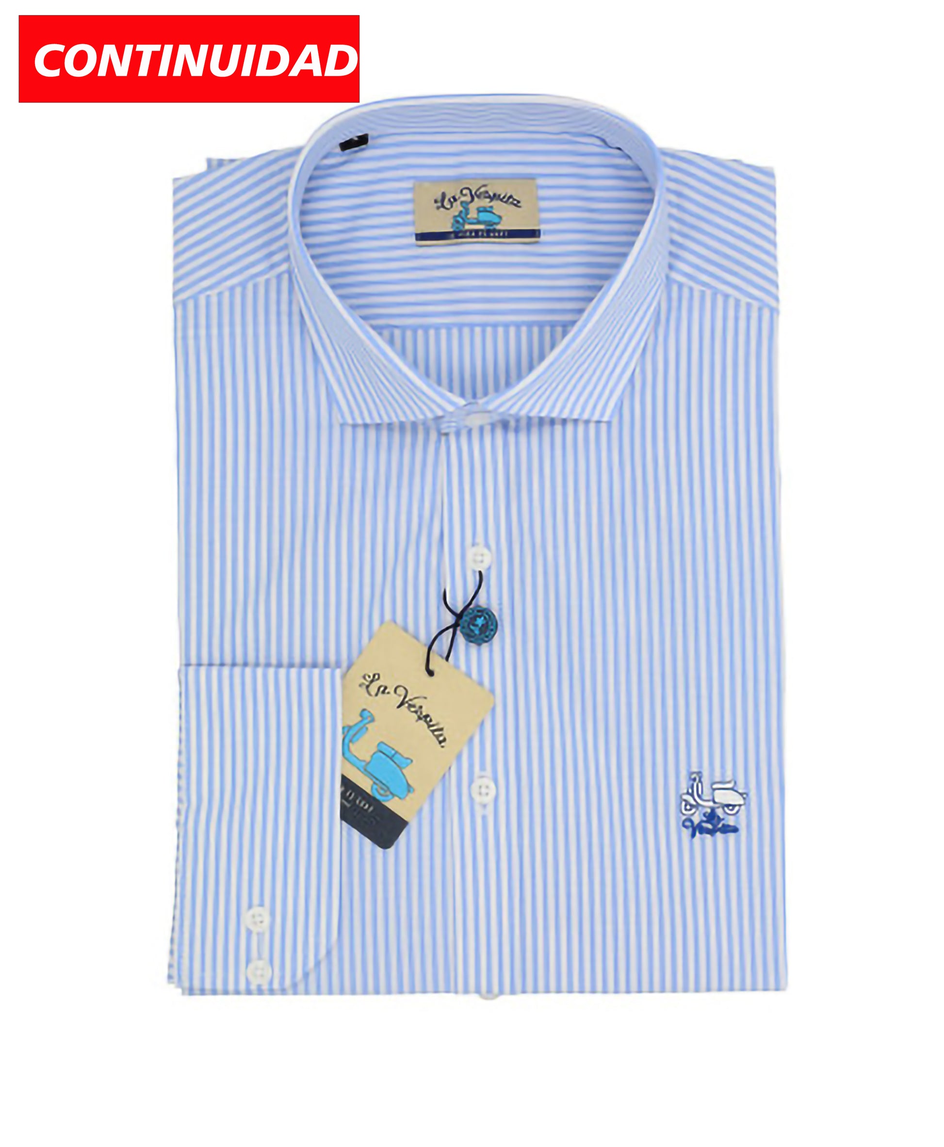 CAMISA 5/5989 LA VESPITA CUELLO 370  con ELASTANO COLOR UNICO - DF CREACION