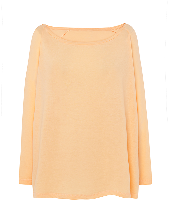 8012 Camiseta Crop Mujer Manga 3/4 – Cuello Amplio y Tejido Suave - DF CREACION