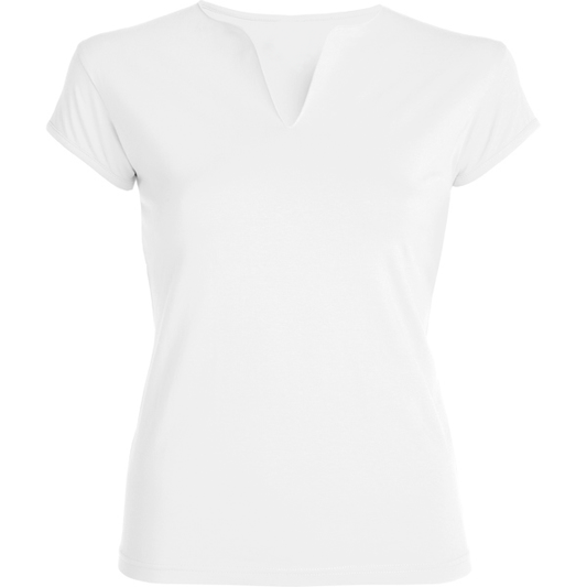 8018 CAMISETA CUELLO ABIERTO EN V ENTALLADA - DF CREACION