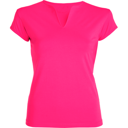 8018 CAMISETA CUELLO ABIERTO EN V ENTALLADA - DF CREACION