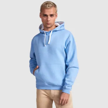 M/R1067 SUDADERA CON CAPUCHA BLANCO/AZUL MARINO 01/55 - DF CREACION