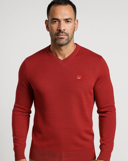 Suéter La Vespita 51050 – Elegancia clásica con cuello pico y confort premium