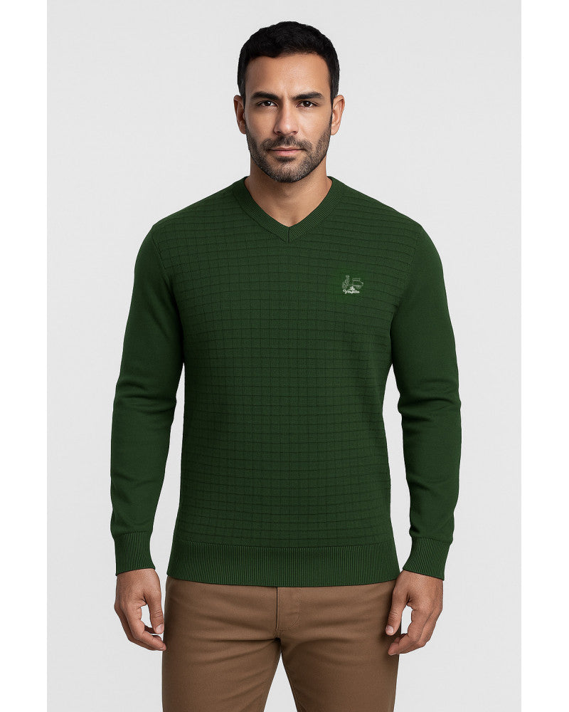 Suéter La Vespita 51050 – Elegancia clásica con cuello pico y confort premium