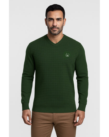 Suéter La Vespita 51050 – Elegancia clásica con cuello pico y confort premium